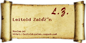 Leitold Zalán névjegykártya